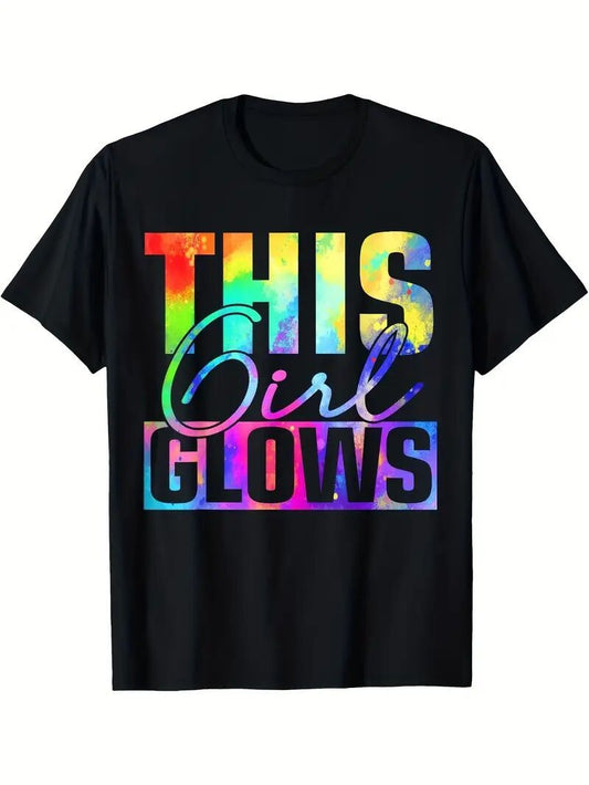 This Girl Glows Printed Short Sleeved Shirt