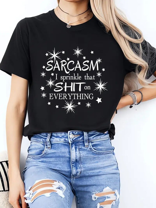 Sarcasm Printed Short Sleeved Shirt