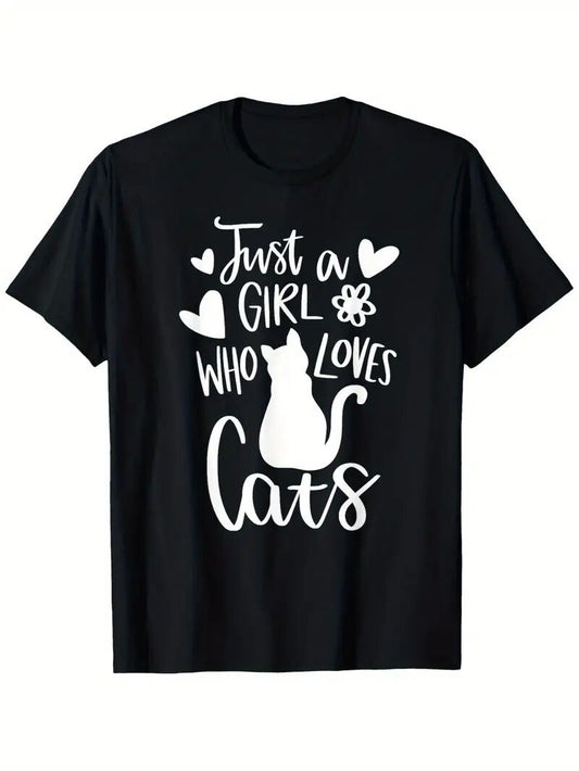 Cat Lover Printed Short Sleeved Shirt